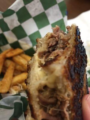 Delicious brisket grilled cheese