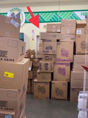 Emergency Exit on the other side of that wall of boxes!