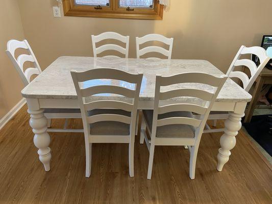 Marble table and dining room set