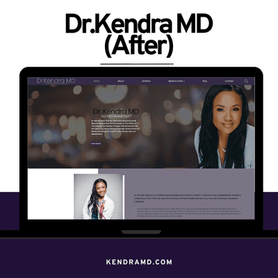 This is the final web design we created for our client Dr. Kendra MD