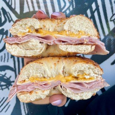 Ham + Swiss Bagel Sandwich