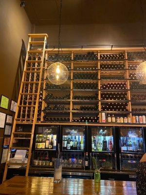 The wine wall at Flight Cornhill downtown