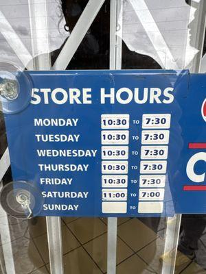 Store hours