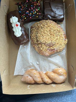 Brownies, Cinnamon roll with nuts, Bavarian Cream and a twist can't wait to try them all.