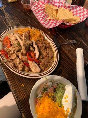 Chicken fajita plate