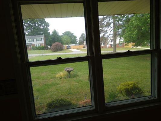 Old windows with storm exterior windows