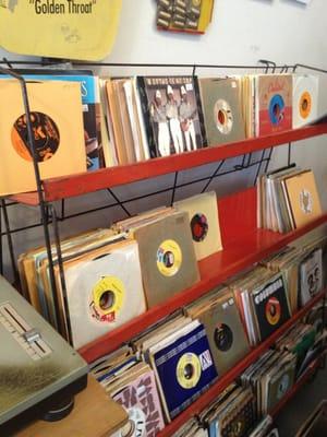 Wall of new 45s being put out