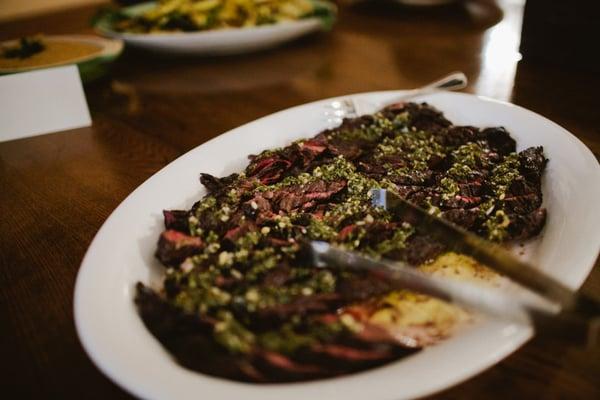 Hanger steak with chimichurri - cooked perfectly!