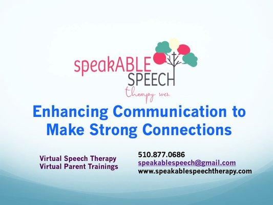 Pediatric Speech Therapy & Parent Trainings