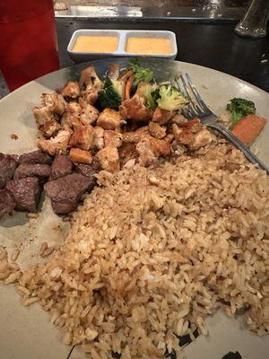 Steak & chicken hibachi. Huge portions, great service!