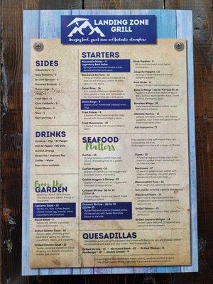 Menu (front)