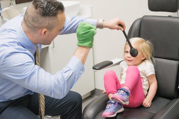 Hard to sit still? We can still give you a thorough eye exam.