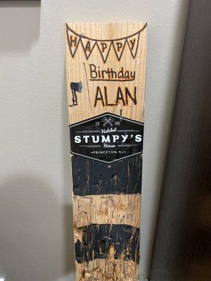 My birthday board