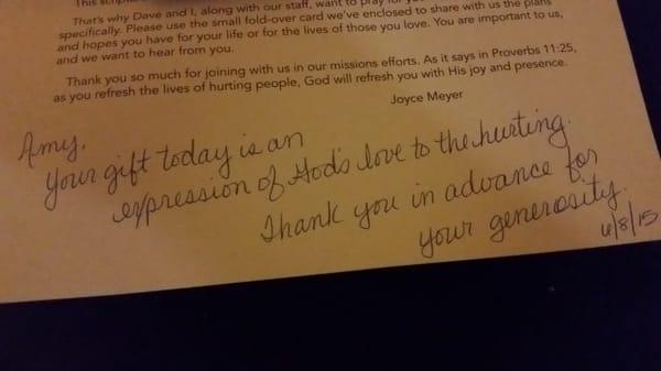 Amazing ministry! A handwritten note is one of the greatest expressions of LOVE! I fully support this ministry.