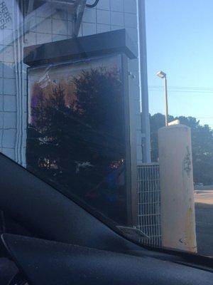 over a month the drive thru screen has looked like this ! Very frustrating