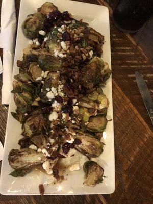 The brussels sprout appetizer was so good. It had goat cheese, cranberries and nuts on top, but they were perfection.