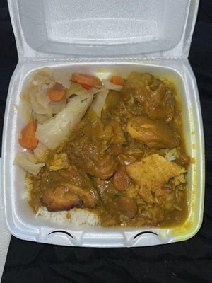 Curry Chicken Cabbage White Rice