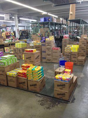 Warehouse full of candies