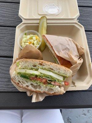 Mozzarella sandwich and fennel salad