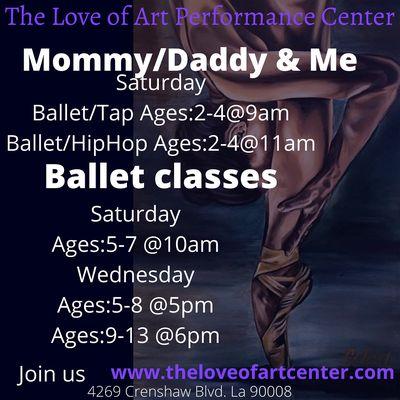 Ballet classes for children ages 2-13