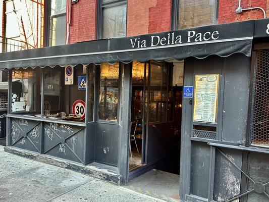 ENTRANCE. Via Della Pace in New York, NY is featured on my international website at classicbitesandbrews.com