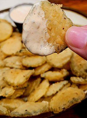 Fried pickles w/spicy ranch