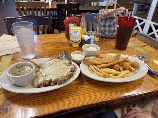 Chicken Fried Steak & Fried Catfish