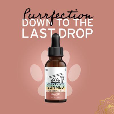 Purrfection Down to the Last Drop! This Pet Hemp Oil Tincture contains 250mg of Cannabinoids and has a Bacon Flavor.