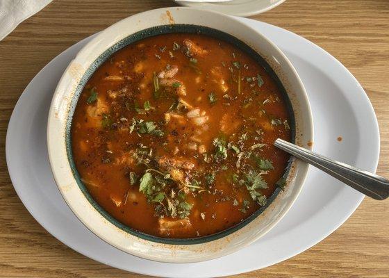 Menudo with garnish