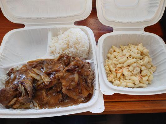 Salt and pepper pork chop with onions &  mishrooms