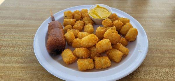 Corndog with tots