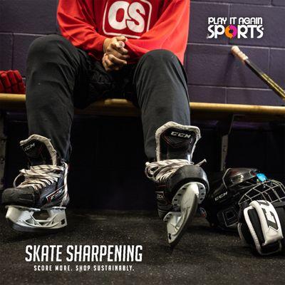 Skate Sharpening while you wait.  Specialty sharpening available for your blades the way you want.