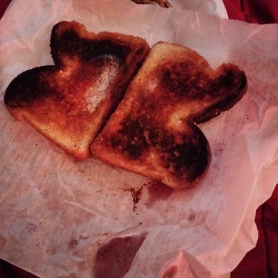 What in this photo is a picture of our toast front and back thanks Eddie's for the wonderful breakfast this morning.