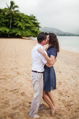 Kissing in the rain!