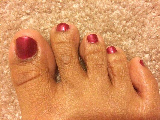 She took such a good care to my tiny toe nails and helped me pick the right color for my skin tone.