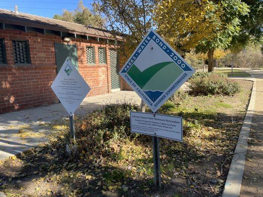 Johnny Carson park restroom renovation signage