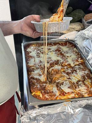 Homemade lasagna every Wednesday