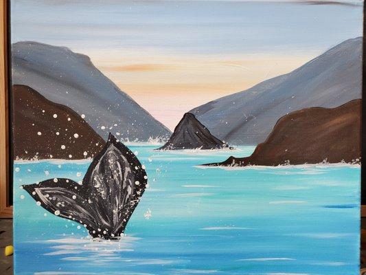 Thinking about whale watching come do this painting.