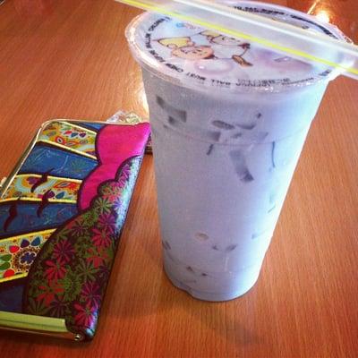 taro slush with lychee jellies!