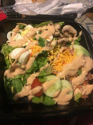 This is my to go salad! Very lovely salad! You get to put whatever you want in it....just forgot to put some raising to it