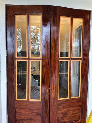 Refinished mahogany doors