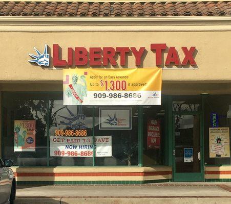 The Liberty Tax Ontario store is located off of Holt Avenue. It is also right next to Stater Brothers.