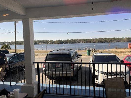 View of the bayou across the street and park from the front porch.