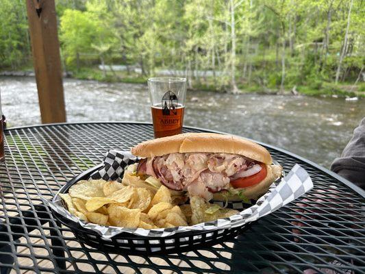 Turkey and ham sub with Cider