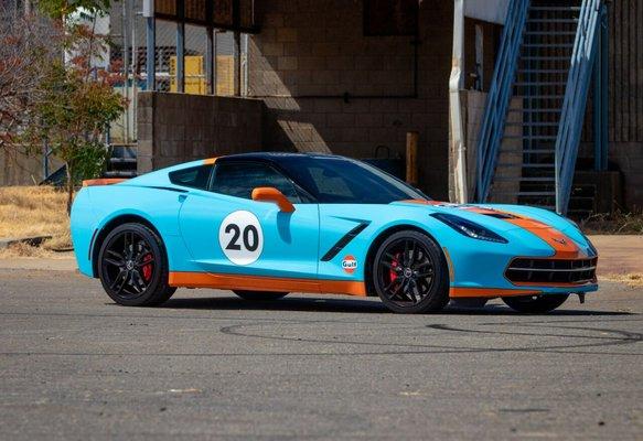 Gulf Oil Livery.  If you can dream it they can put it on a car.