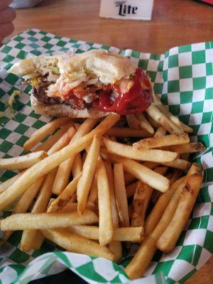 Burger and fries