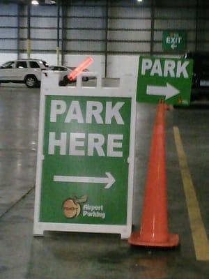 Convenient signs direct you to available spaces in the interior lot.