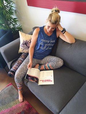 One of our clients is all geared up with Onzie yoga pants, an EverFitte tank, and Alla Vita Yoga mat-- straight from our in-studio boutique.