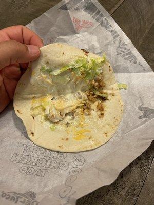 Maybe well call this a "wish i had more chicken soft taco"