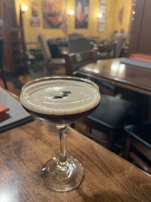 Specialty Espresso Martini with mezcal